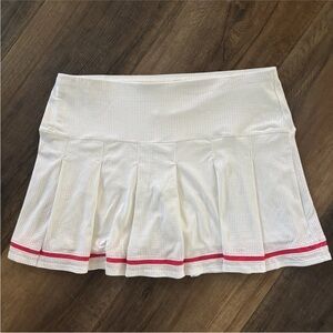 Lucky In Love 15” White/Coral Crush Micro Tuck Pleat Skort Sz XL/14